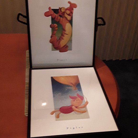 Set of 2 Disney Framed Tigger Piglet Art Prints - Picture 1 of 8